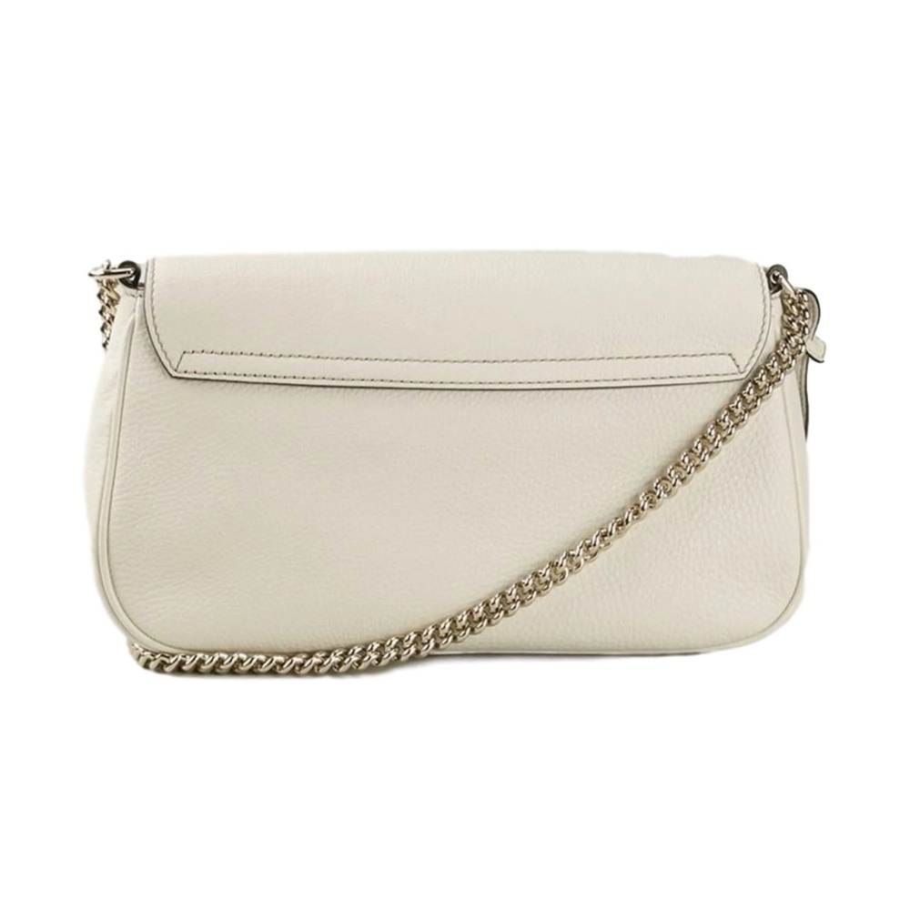 Gucci Cellarius Calfskin medium flap Soho Cream Crossbody Bag Chain Strap tassel - Picture 14 of 16
